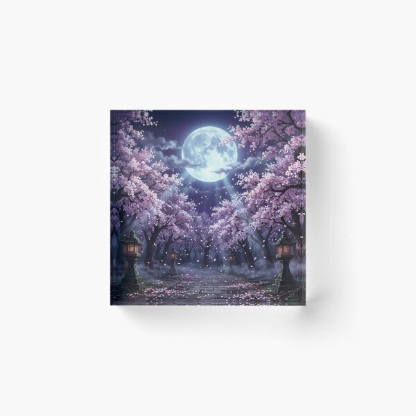Item preview, Cherry Blossoms Japanese Full Moon designed and sold by JonelleTshirts.