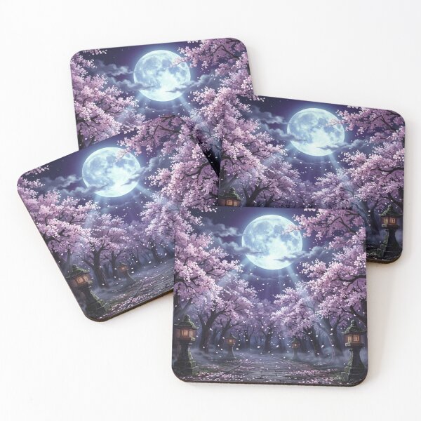 Item preview, Cherry Blossoms Japanese Full Moon designed and sold by JonelleTshirts.