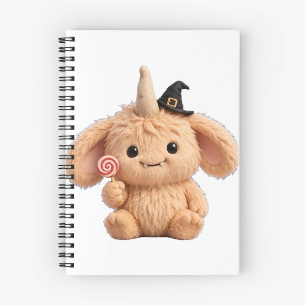 Item preview, Cute Beige Halloween Monster with Witch Hat and Lollipop - Kawaii Candy designed and sold by Kiralemon.