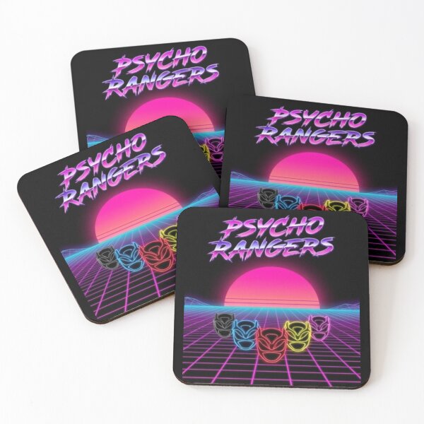 Item preview, Psycho Rangers Retro Synthwave Neon Grid  designed and sold by clc7000.