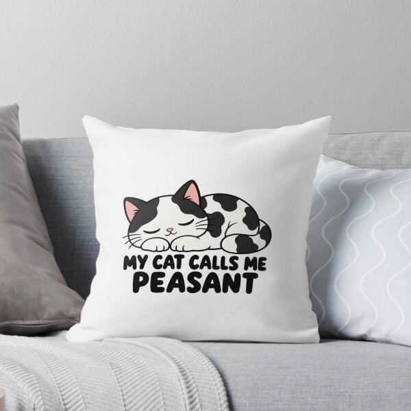 Item preview, My Cat Calls Me Peasant Funny Cow Cat designed and sold by Wayward Thought Studio.