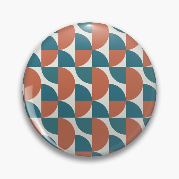 Item preview, Mid Century Modern Geometric Pattern in Teal and Terracotta designed and sold by Specialdesign10.