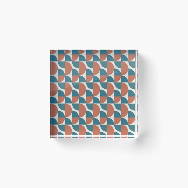 Item preview, Mid Century Modern Geometric Pattern in Teal and Terracotta designed and sold by Specialdesign10.