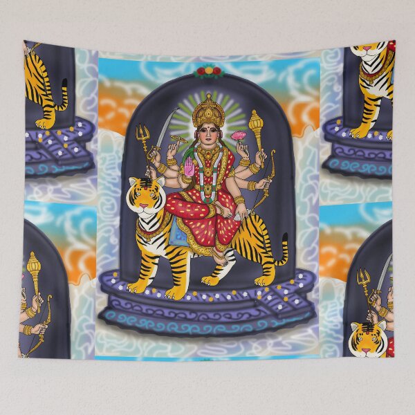 Item preview, Goddess Durga Digital Drawing | Hindu Goddess Illustration designed and sold by Harshit_Digital_Arts.