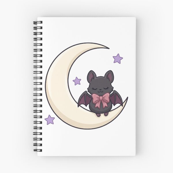 Item preview, Kawaii Bat Perched on Crescent Moon designed and sold by PinkyDona.