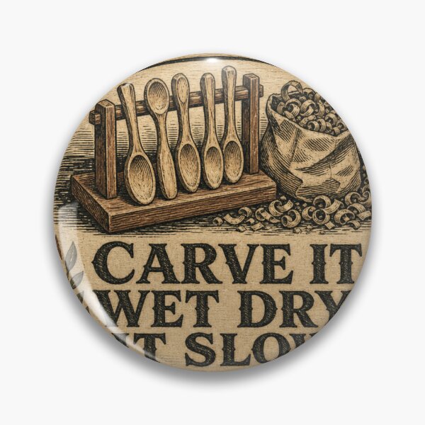 Artikelvorschau, Carve It Wet Dry It Slow Löffelschnitzer Geschenk entworfen und verkauft von BoosterShop.