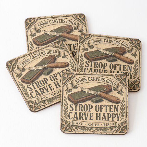 Item preview, Strop Often Carve Happy Spoon Carving Gift designed and sold by BoosterShop.