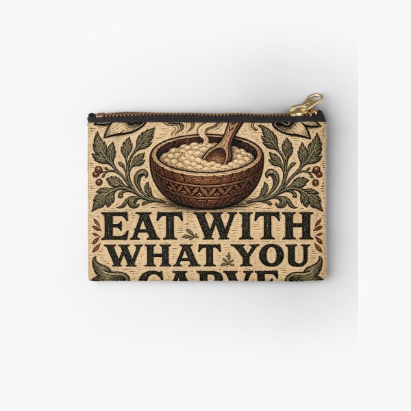Item preview, Eat With What You Carve Spoon Carving Woodcut designed and sold by BoosterShop.