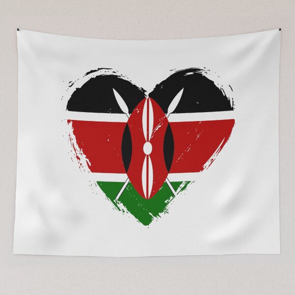 Item preview, Distressed Kenya Flag Heart KE designed and sold by shitpostee.