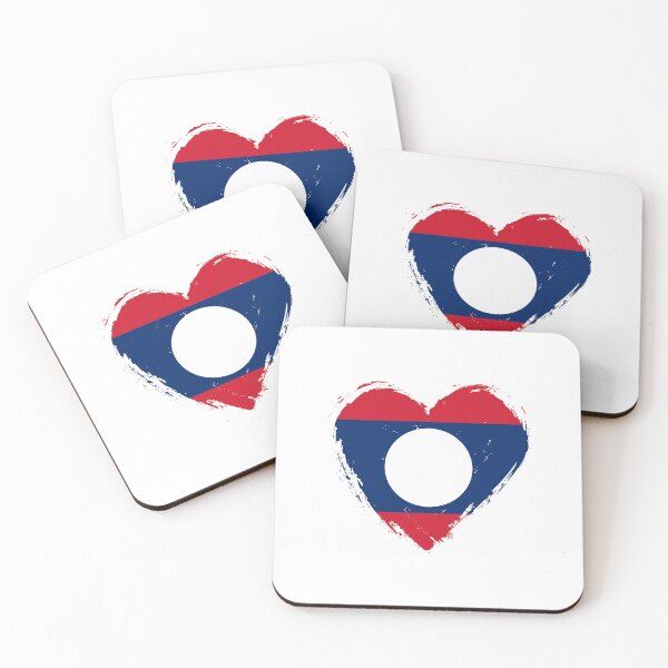 Item preview, Distressed Laos Flag Heart LA designed and sold by shitpostee.