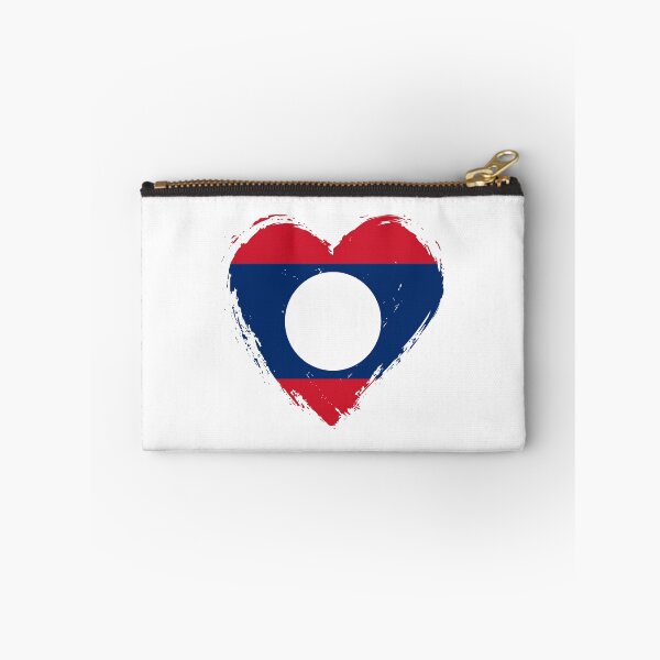 Item preview, Distressed Laos Flag Heart LA designed and sold by shitpostee.