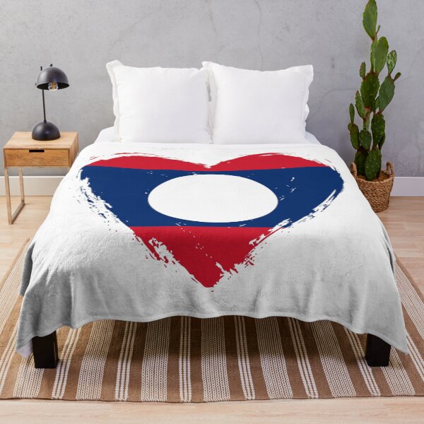 Item preview, Distressed Laos Flag Heart LA designed and sold by shitpostee.