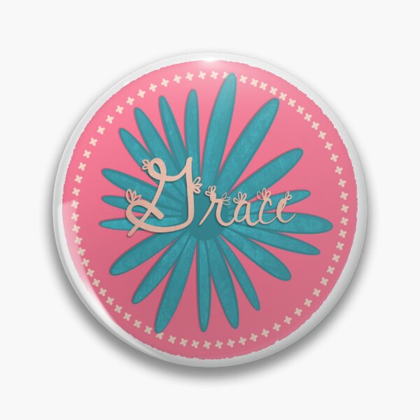 Item preview, Grace Floral Daisy Sewn Patch Pink Teal Aqua Peach Pink  designed and sold by HydrangeaDelMar.