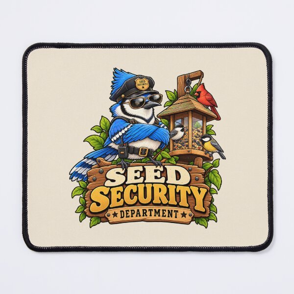 Item preview, Seed Security Department – Funny Blue Jay Birdwatching Design designed and sold by DIB Designs – Express Your Style.