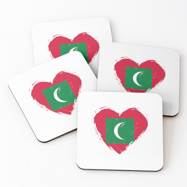 Item preview, Distressed Maldives Flag Heart MV designed and sold by shitpostee.