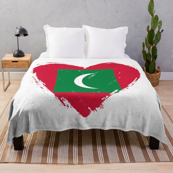 Item preview, Distressed Maldives Flag Heart MV designed and sold by shitpostee.