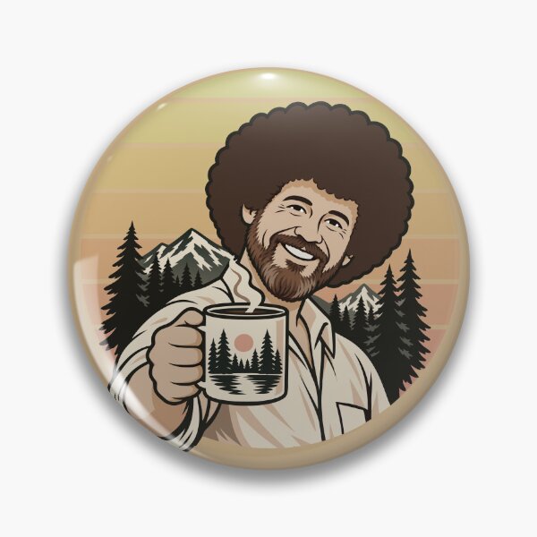 Item preview, Bob Ross Retro Coffee and Mountain Forest Art designed and sold by karamram.