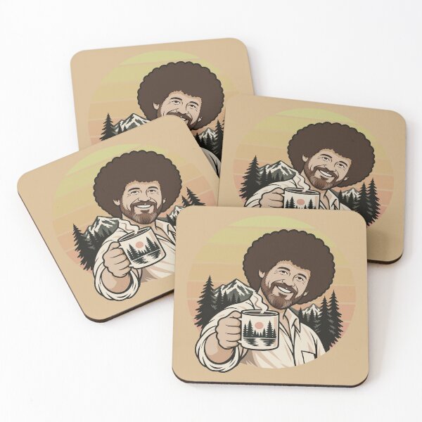 Item preview, Bob Ross Retro Coffee and Mountain Forest Art designed and sold by karamram.