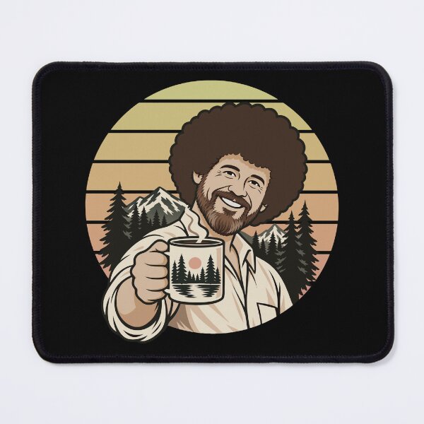 Item preview, Bob Ross Retro Coffee and Mountain Forest Art designed and sold by karamram.