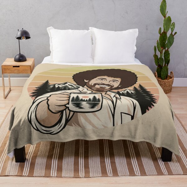 Item preview, Bob Ross Retro Coffee and Mountain Forest Art designed and sold by karamram.