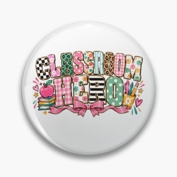 Item preview, Classroom Hero Retro Patchwork Teacher Appreciation Art designed and sold by Winarrts.