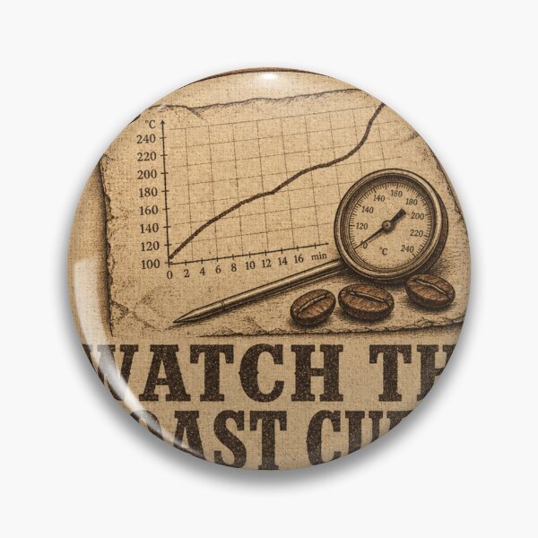 Item preview, Watch The Roast Curve Roast Profile Badge designed and sold by BoosterShop.