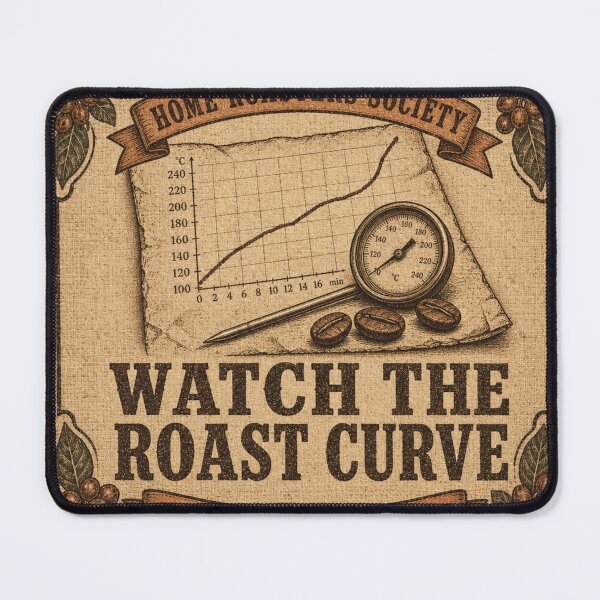 Item preview, Watch The Roast Curve Roast Profile Badge designed and sold by BoosterShop.