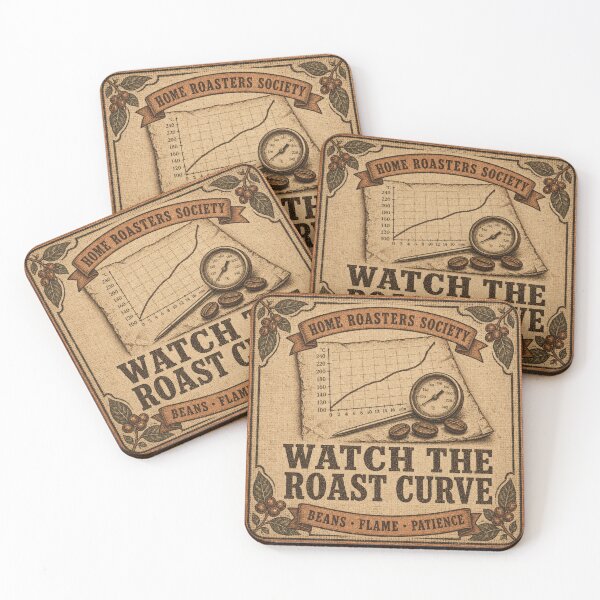 Item preview, Watch The Roast Curve Roast Profile Badge designed and sold by BoosterShop.
