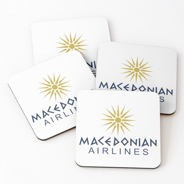 Item preview, Macedonian Airlines Logo with Golden Sun Star and Navy Blue Lettering designed and sold by ponstreetphoto.