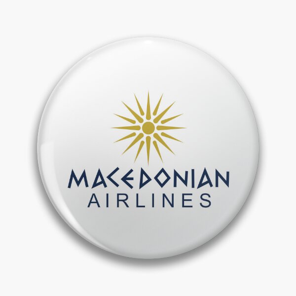 Item preview, Macedonian Airlines Logo with Golden Sun Star and Navy Blue Lettering designed and sold by ponstreetphoto.