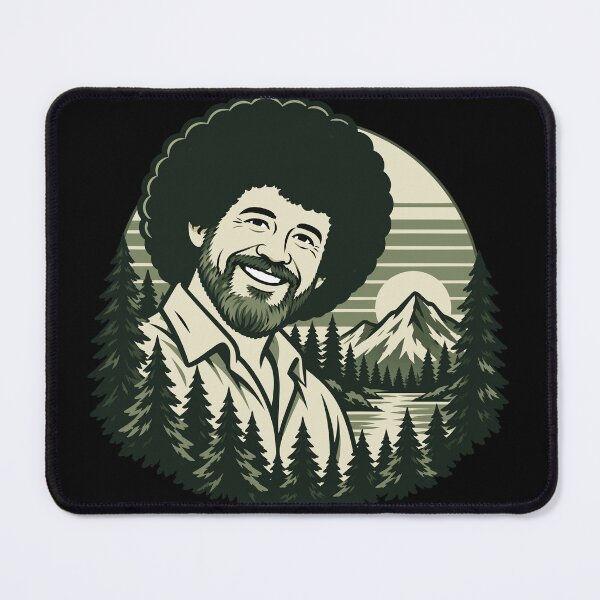 Item preview, Bob Ross Retro Forest and Mountain Portrait designed and sold by karamram.