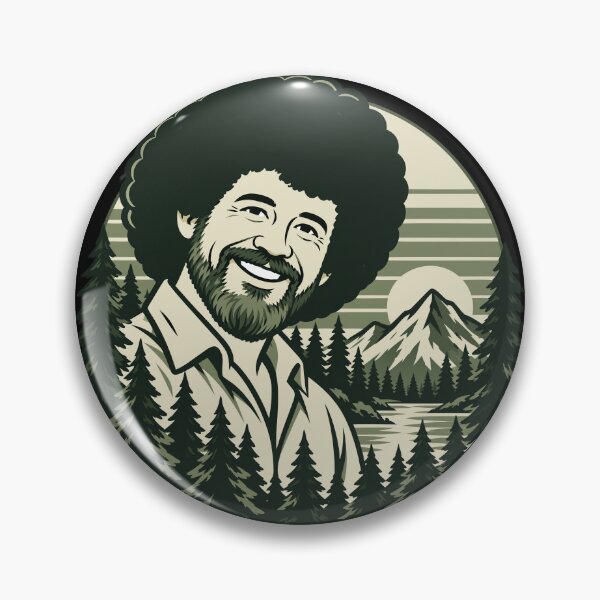 Item preview, Bob Ross Retro Forest and Mountain Portrait designed and sold by karamram.