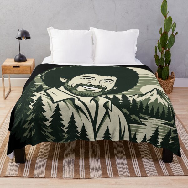 Item preview, Bob Ross Retro Forest and Mountain Portrait designed and sold by karamram.