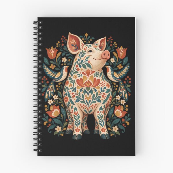 Item preview, Boho Wildflower Pig Portrait designed and sold by Art For You Studio.