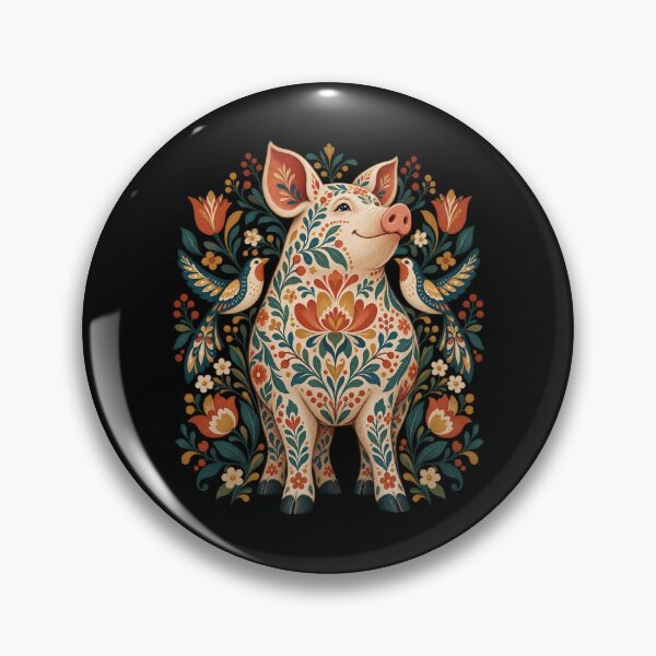 Item preview, Boho Wildflower Pig Portrait designed and sold by Art For You Studio.
