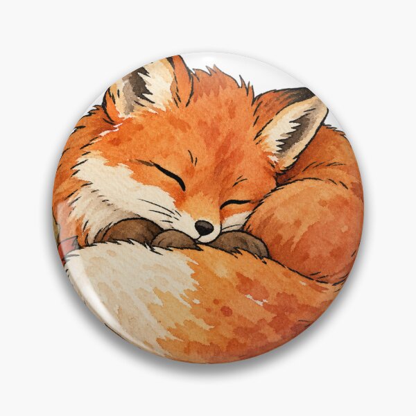 Item preview, Sleeping Red Fox in Cozy Autumn Leaves Watercolor designed and sold by Jessie's Palette.