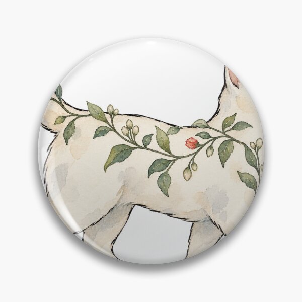 Item preview, Elegant Botanical White Cat Floral Watercolor Art designed and sold by Jessie's Palette.