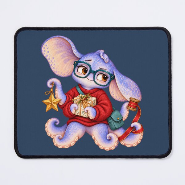 Item preview, Holiday Crafting Octopus with Oversized Glasses designed and sold by SandboxMashery.
