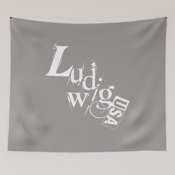 Item preview, Ludwig USA Script Logo White on Black Tee-57 designed and sold by liamlawns8.
