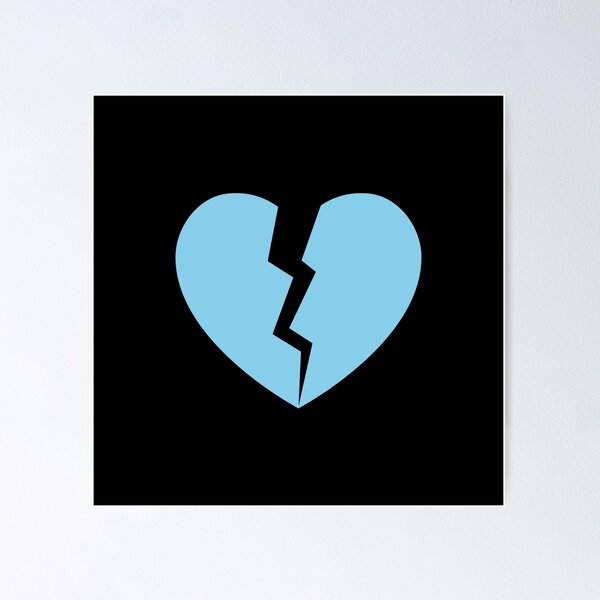 Item preview, Sky Blue Cracked Broken Heart Anti Valentine Design designed and sold by pattern-archive.