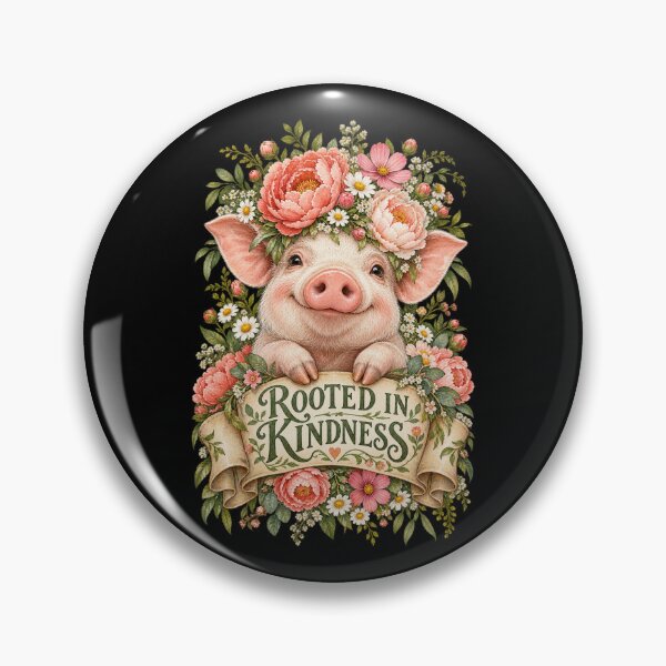 Item preview, Rooted in Kindness Pig designed and sold by Art For You Studio.