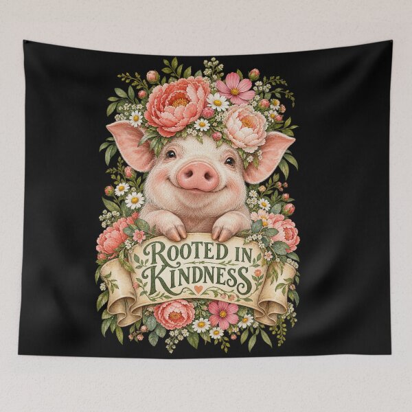 Item preview, Rooted in Kindness Pig designed and sold by Art For You Studio.