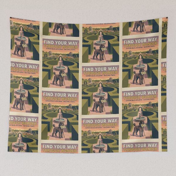 Item preview, Standard Poodle Garden Maze Explorer designed and sold by PictoVibe.