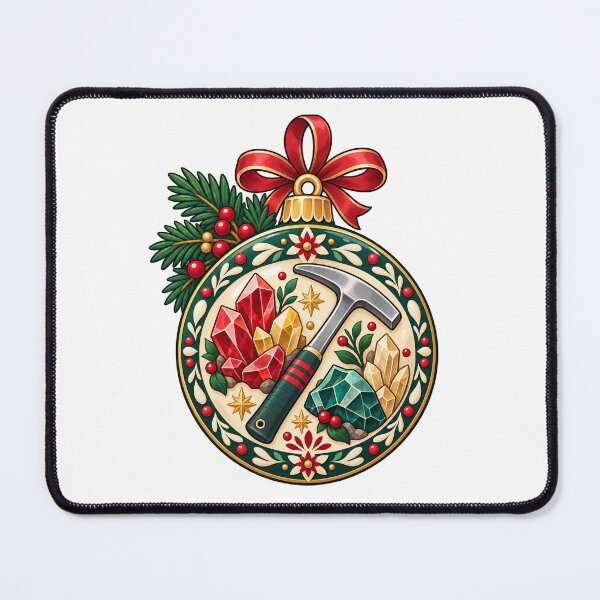 Item preview, Christmas Crystals and Rock Hammer Bauble Illustration designed and sold by skyartdesign.