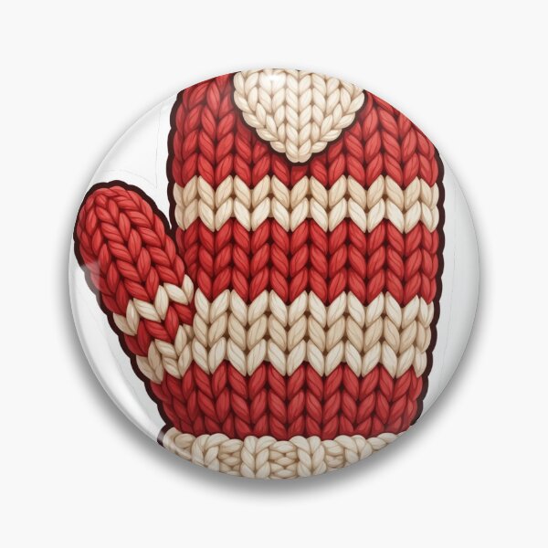Item preview, Knitted Mitten with Heart Sticker — Knitting Holiday Gift designed and sold by TMS-Studio.