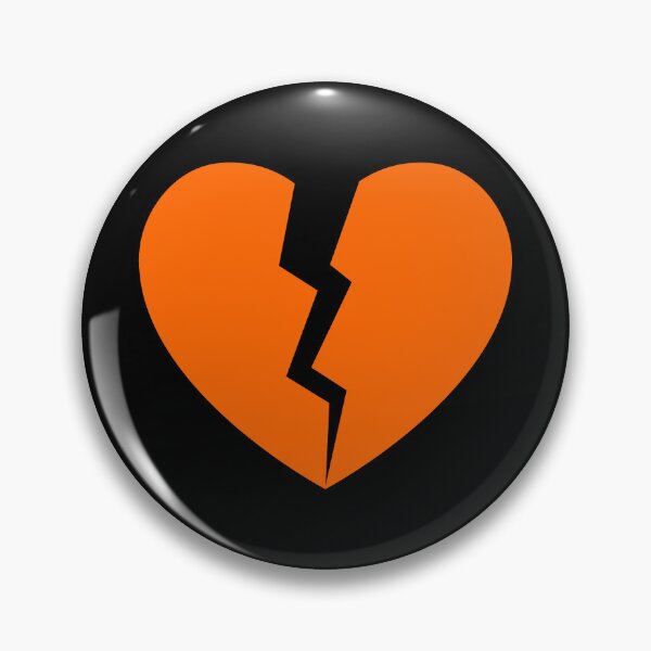 Item preview, Orange Cracked Broken Heart Anti Valentine Design designed and sold by pattern-archive.