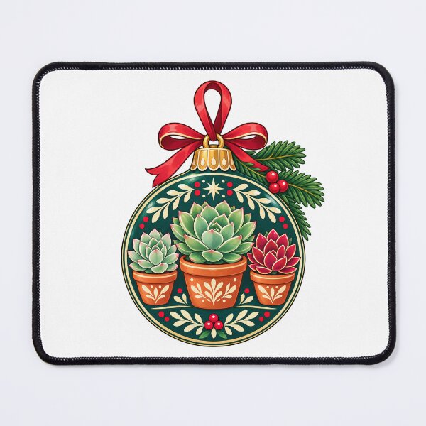 Item preview, Christmas Potted Succulents Bauble Illustration designed and sold by skyartdesign.