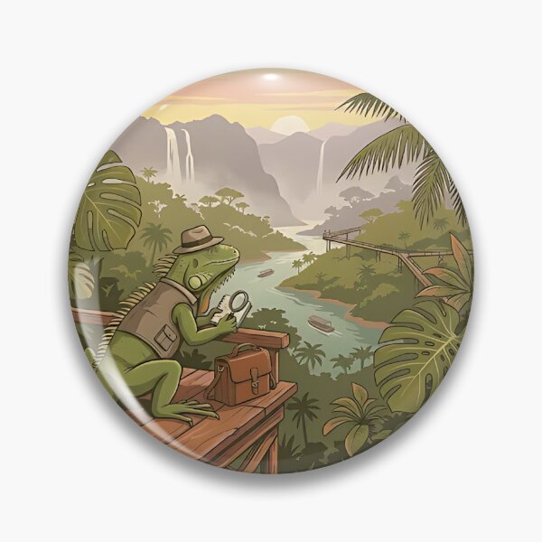 Item preview, Green Iguana Rainforest Researcher designed and sold by PictoVibe.