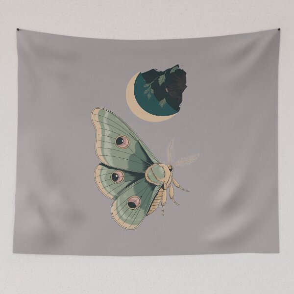 Item preview, Luna Moth and Moon Celestial Nature Illustration-96 designed and sold by ethandzxm.