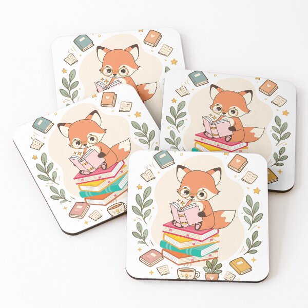 Item preview, Cute Reading Fox Illustration designed and sold by unadeara.
